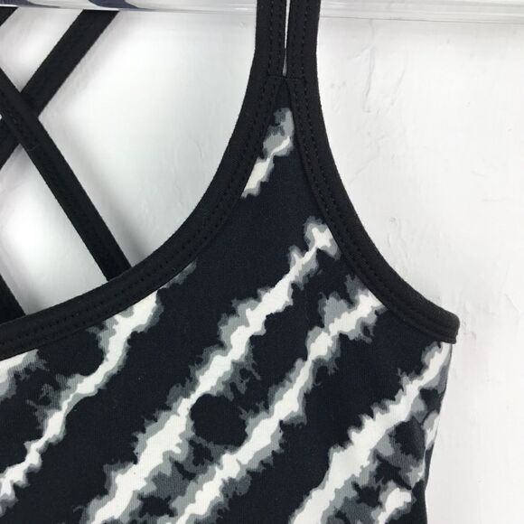 Soybu Black Gray Tie Dye Design Strappy Fit and Flare Dress Small - Picture 2 of 7